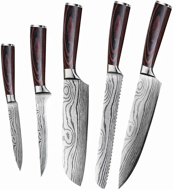Набор кухонных ножей Spetime 5-Pieces Kitchen Knife Set Red RU  G05-RE - 2