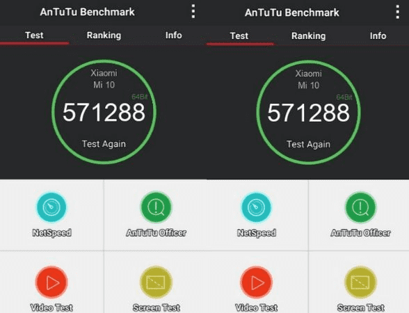 Сравнение результатов тестирования по АнТуТу для телефонов Ми 10 и Ми 10 Про